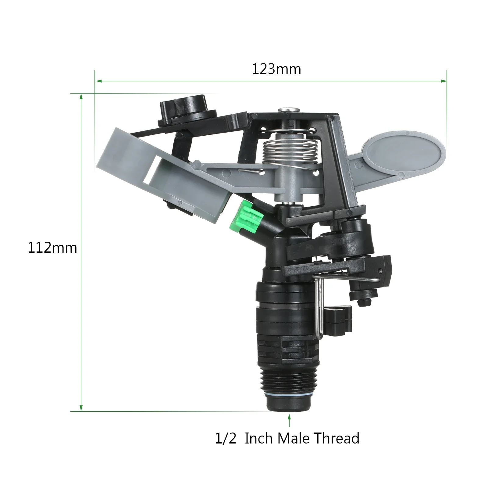 10pcs 1/2 Inch Adjustable Impact Sprinkler - Garden Rotating Nozzle - Automatic Irrigation