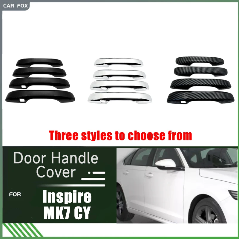 

Крышка дверной ручки для Honda Inspire MK7 CY 2023 2024, глянцевый черный цвет из углеродного волокна, хромированная нержавеющая защитная наклейка, автомобильные аксессуары