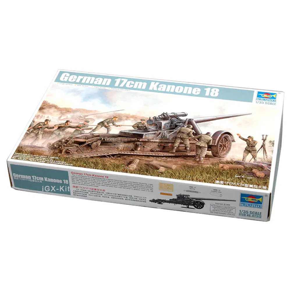 Trumpeter 02313 1/35 German 17cm Kanone s.K 18 Heavy Artillery Gun Military Gift Plastic Assembly Model Toy Building Kit