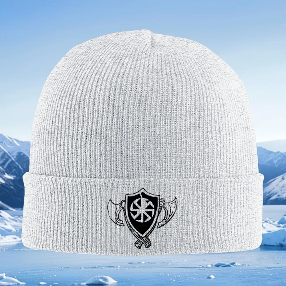 درع محاور رمز الظل الظلام الرجال النساء للجنسين محبوك قبعة قبعة صوفية قبعة الشتاء الحرارية الدافئة عيد الميلاد ركوب الدراجات في الهواء الطلق مرحبا #3