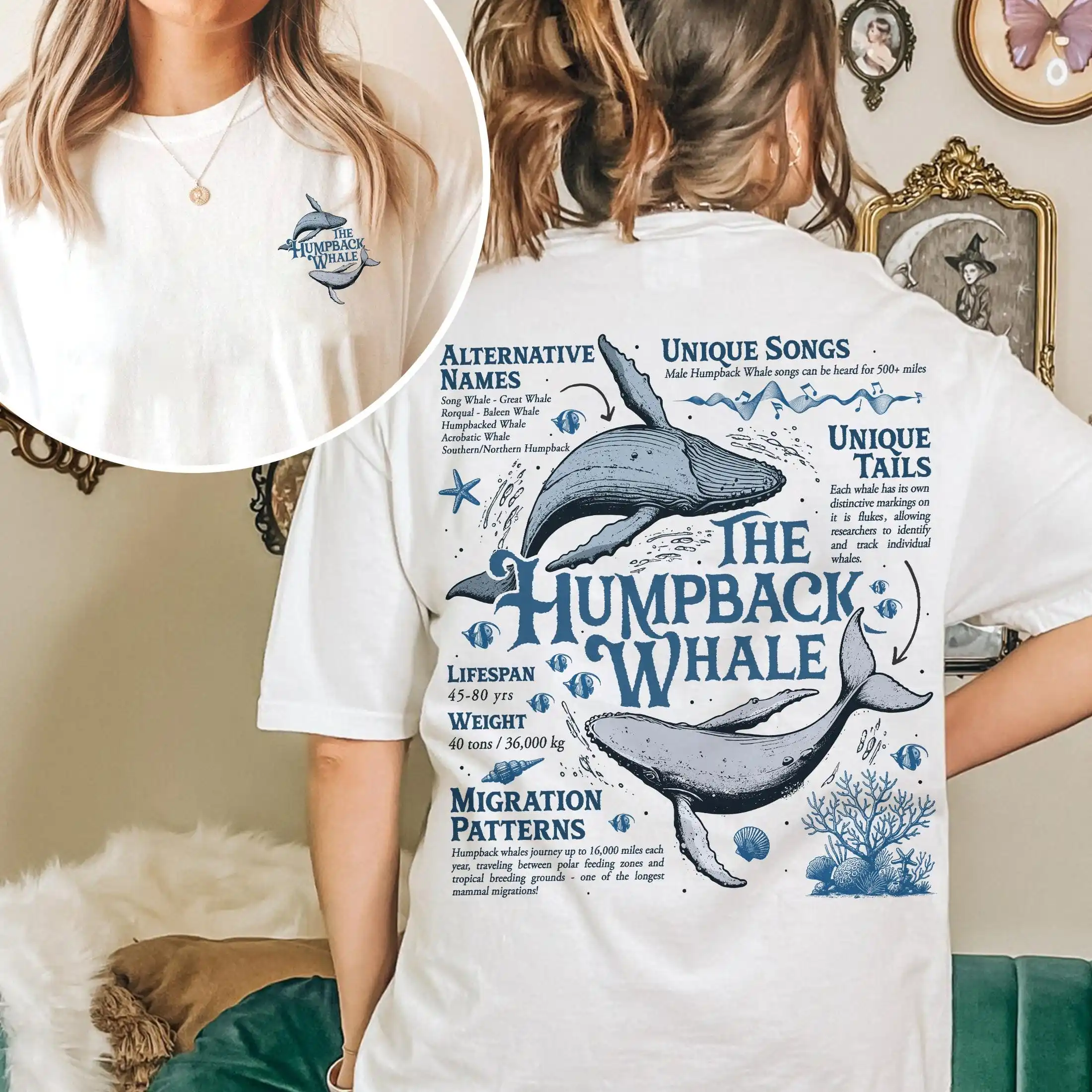 The Humpback Whale T-shirt, Whale Ocean Tee Shirt, Nature Lover Crewneck, Marine Biologist, Ocean Respect Gift