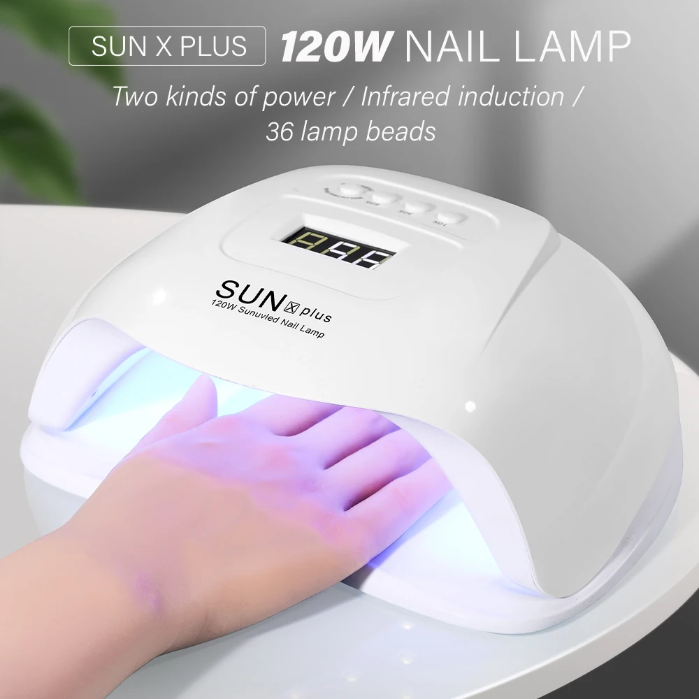 LULAA SunXplus 120W UV LED Nail Lamp Infrared Sensor 36 Leds Nail Lamp  For Curing Gel Polish Manicure Tool Salon Equipment