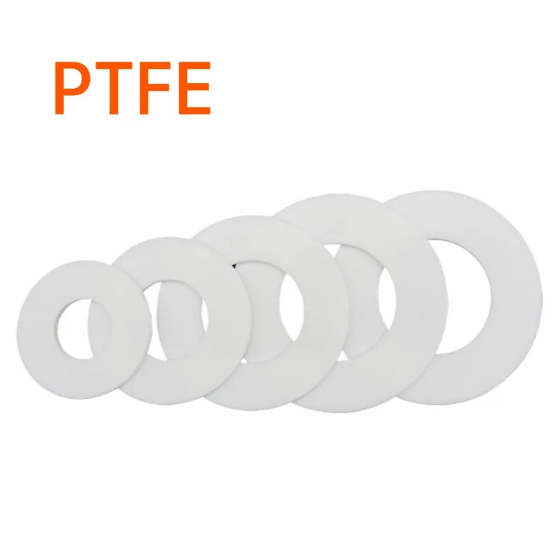 10/50/100PCS PTFE Gasket High Temperature Resistance Plastic King Flange Seal Washer Thickness 1mm 2mm 3mm