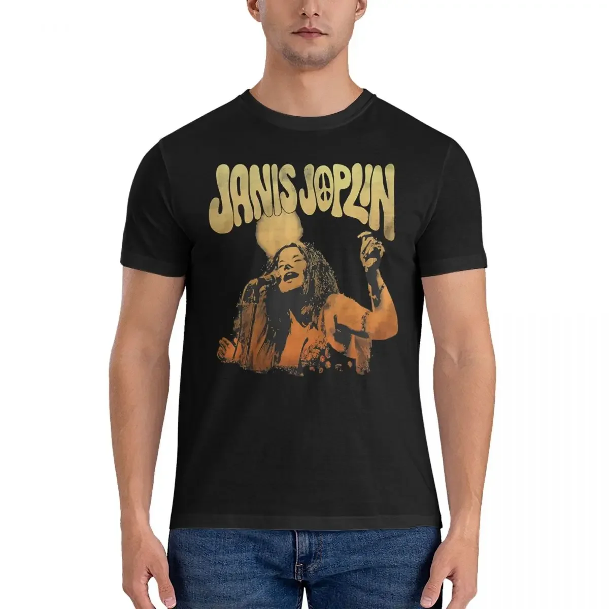 Ture Fan T Shirts for Men 100% Cotton Casual T-Shirts O Neck J-Janis Joplin Tees Short Sleeve Clothes 4XL 5XL