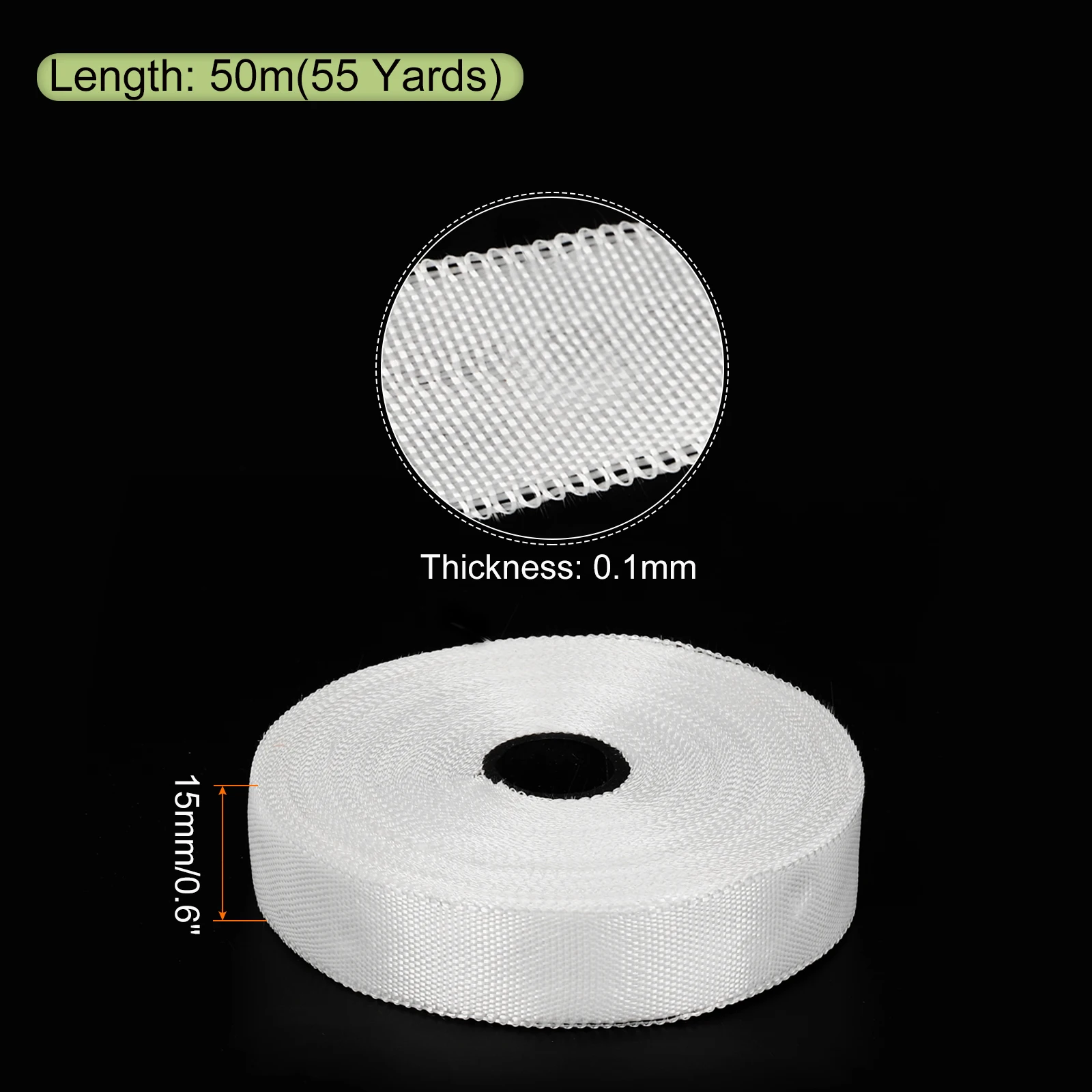 50m Fiberglass Cloth Tape E Glass Fiber Fiberglass Mesh Woven Fiberglass Fabrics Insulation Tape for Reinforcement Repair