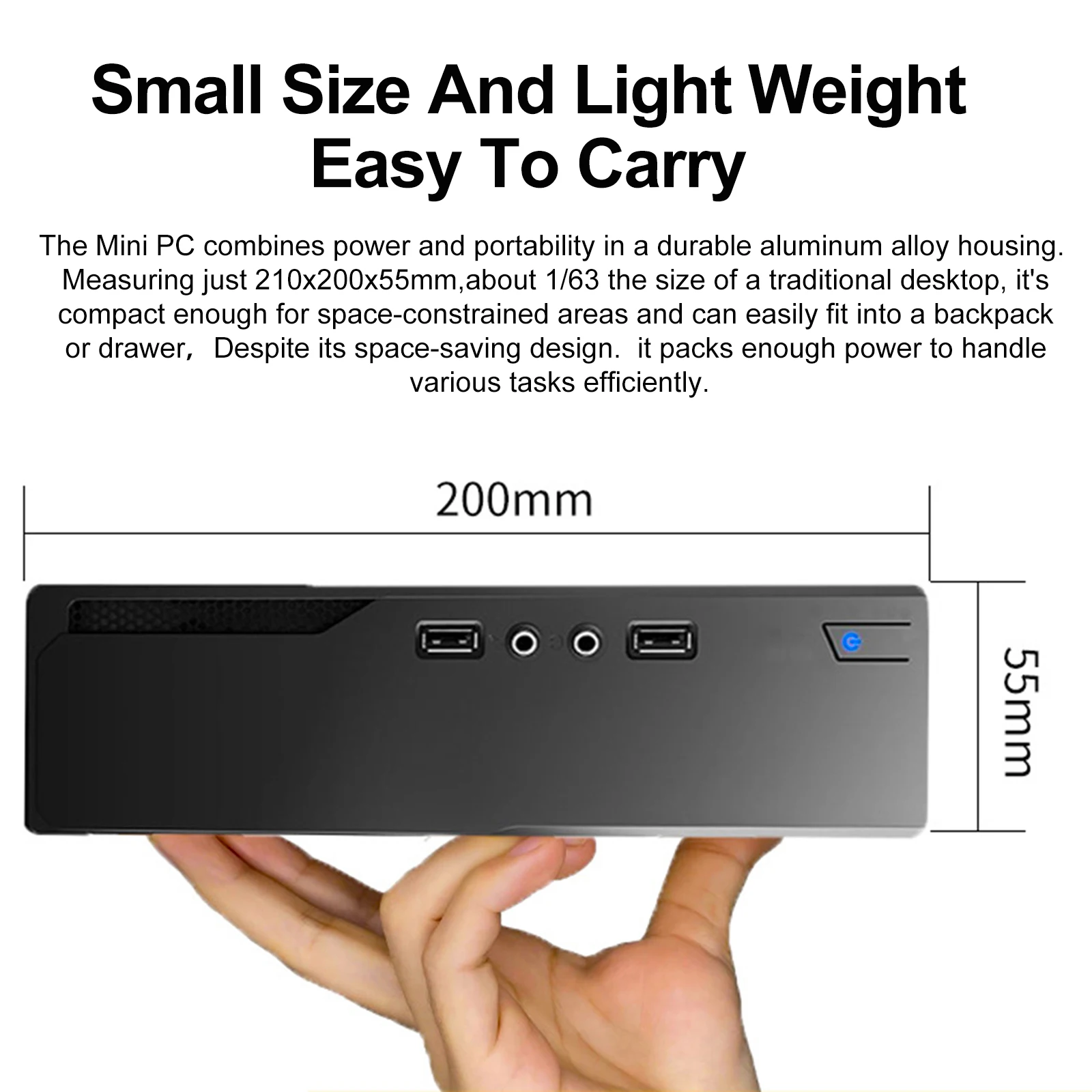 Mini PC Intel Core i5-3320 Dual Core Computer a 4 thread 16 GB DDR5 256 GB PCIe 3.0 SSD WiFi 6 BT5.2 Mini PC Computer desktop
