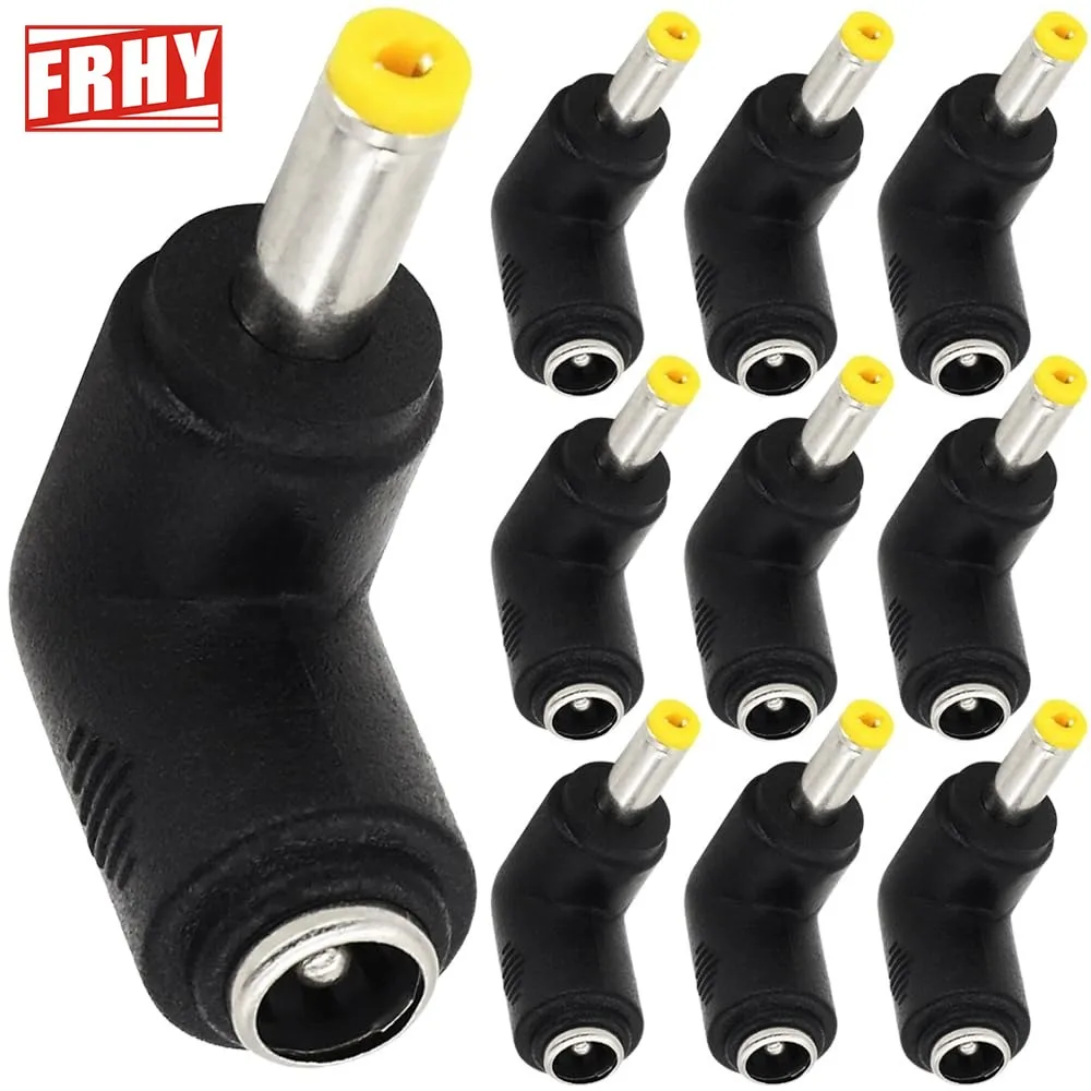 10PCS DC5.5x2.1mm Male 90 Degree Right Angle to DC5.5x2.5mm Female Adapter Perfect DC Barrel Power Connector for Tablet Charging