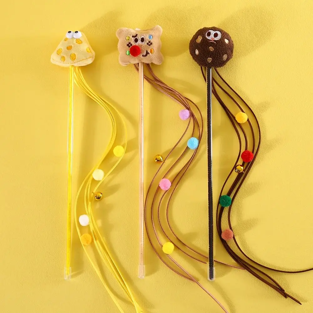 New With Bell Cat Teaser Cartoon Detachable Interactive Toys Long Pole Cookie Cats Toys Cat Accesorios