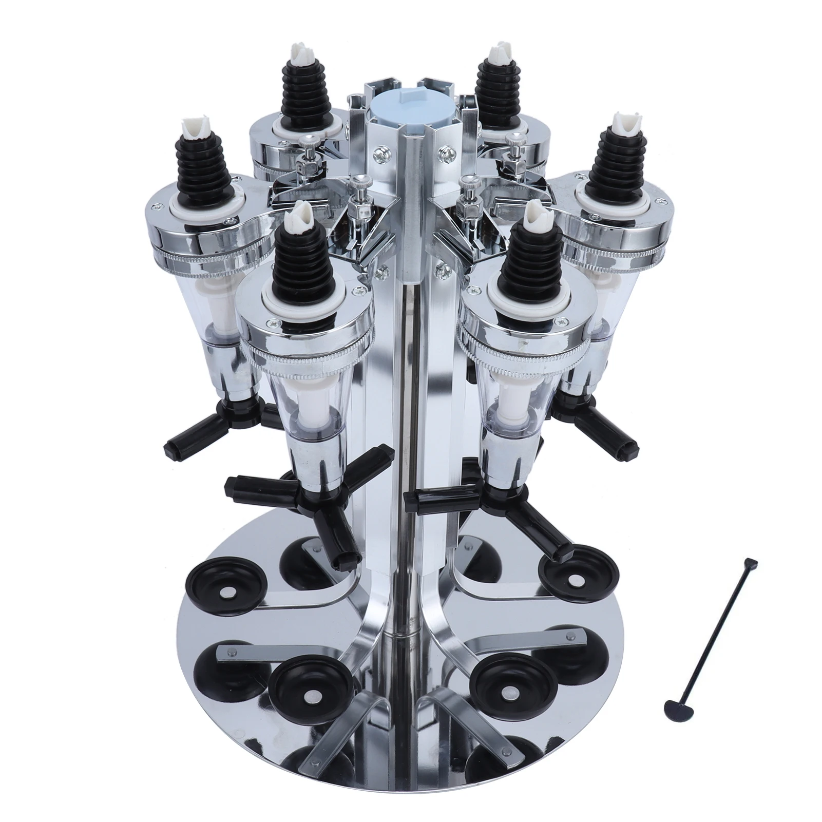 

Bottle Stand Dispenser Rotating Wall Mounted 6 Bottle Stand Optic Dispenser Drinks Wine Steel Bar Butler Stand Liquor Dispenser