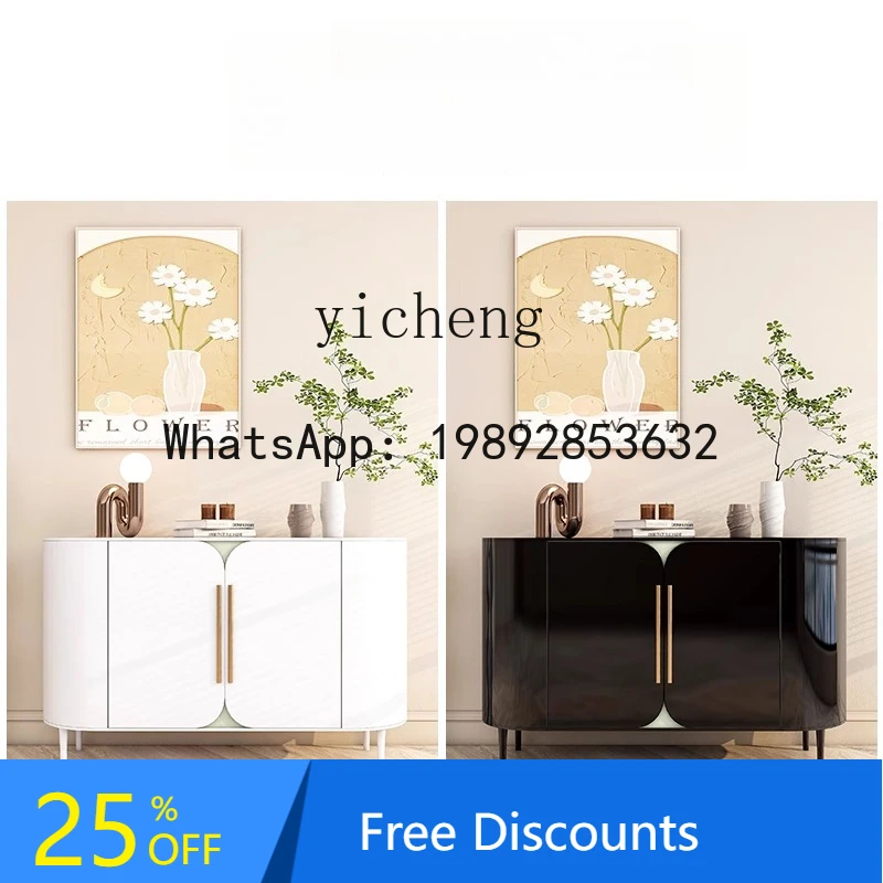 

Cabinet light luxury door cabinet solid wood home integrated storage living room new sofa wall dining side cabinet