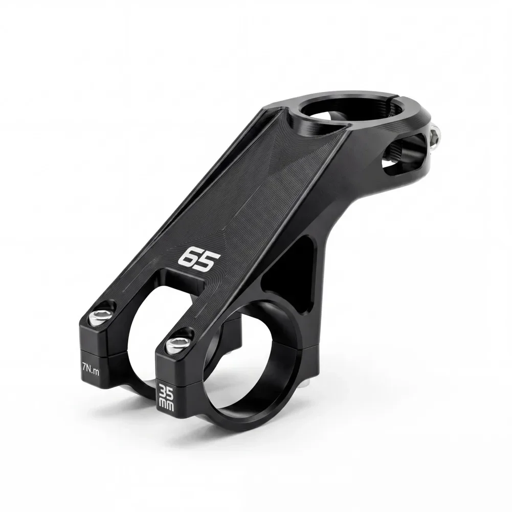 Race-Inspired Aluminum Alloy Stem for Mountain Bikes 60mm 65 Degree CNC Machined Low-Drag Design Compatible with Most Handlebars