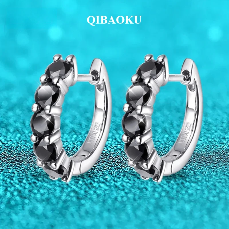 QIBAOKU 2CTTW Moissanite Earrings for Women Sparkling Party Simulated Diamond Earring 100% S925 Sterling Silver Jewelry 2026