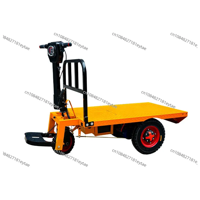 Electric flatbed truck, truck, warehouse hand push, construction site brick pulling goods three-wheeled transport truck
