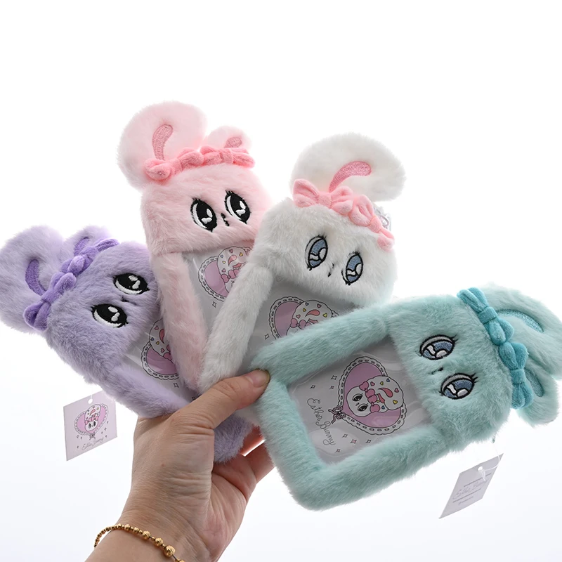 New Cartoon Cute Long Ears Rabbit Card Holder Fun Lovely Boutique Long Plush Bunny Card Holder Girls Children Birthday Gift