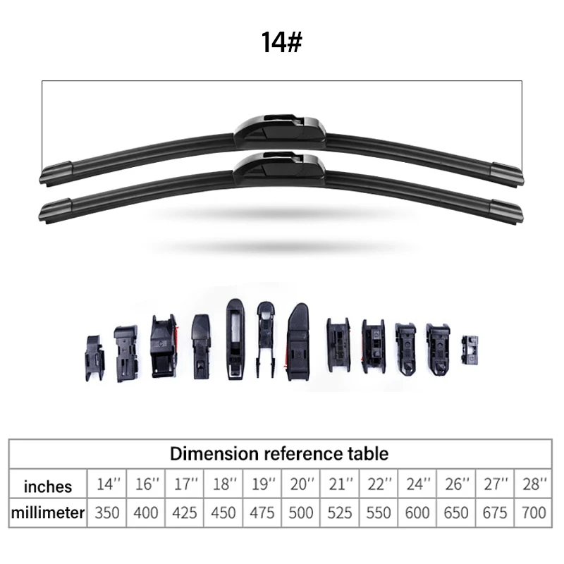 Automotive universal HD double ubber strip static Car Windshield Wiper boneless silent multifunction wipers Frameless Bracketles