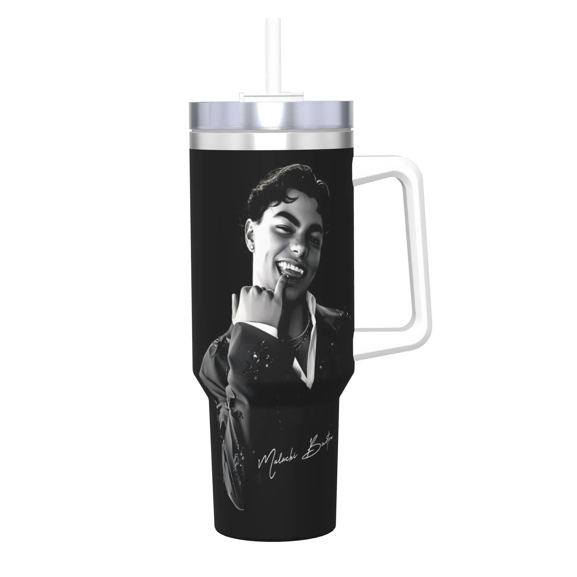 

Stainless Steel Tumbler Malachi Bartons Car Mugs With Straws Beach Cold Drink Water Bottle Keep Heat 40oz Thermal Mug