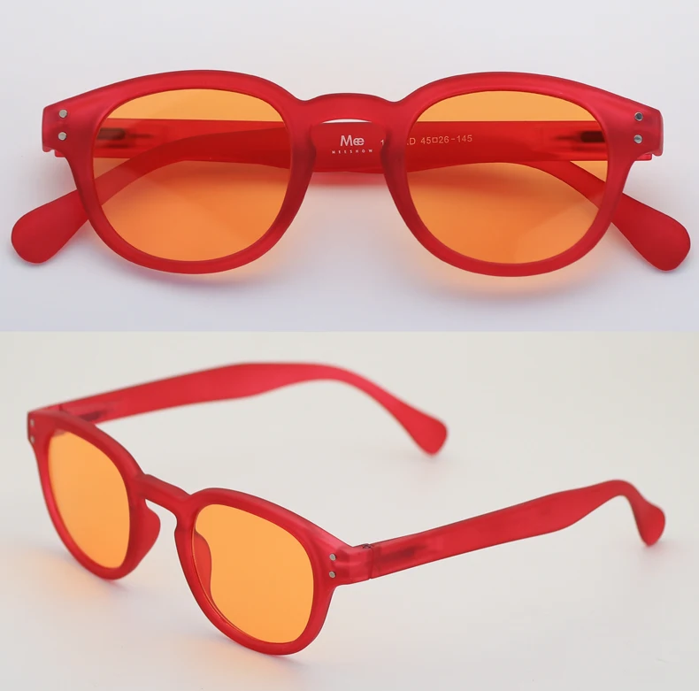 Meeshow Marken-Sonnenbrille mit Blendschutz für Damen und Herren, modisches Design, runder Rahmen, UV-Schutz, Nylon-Gläser – Detail 12