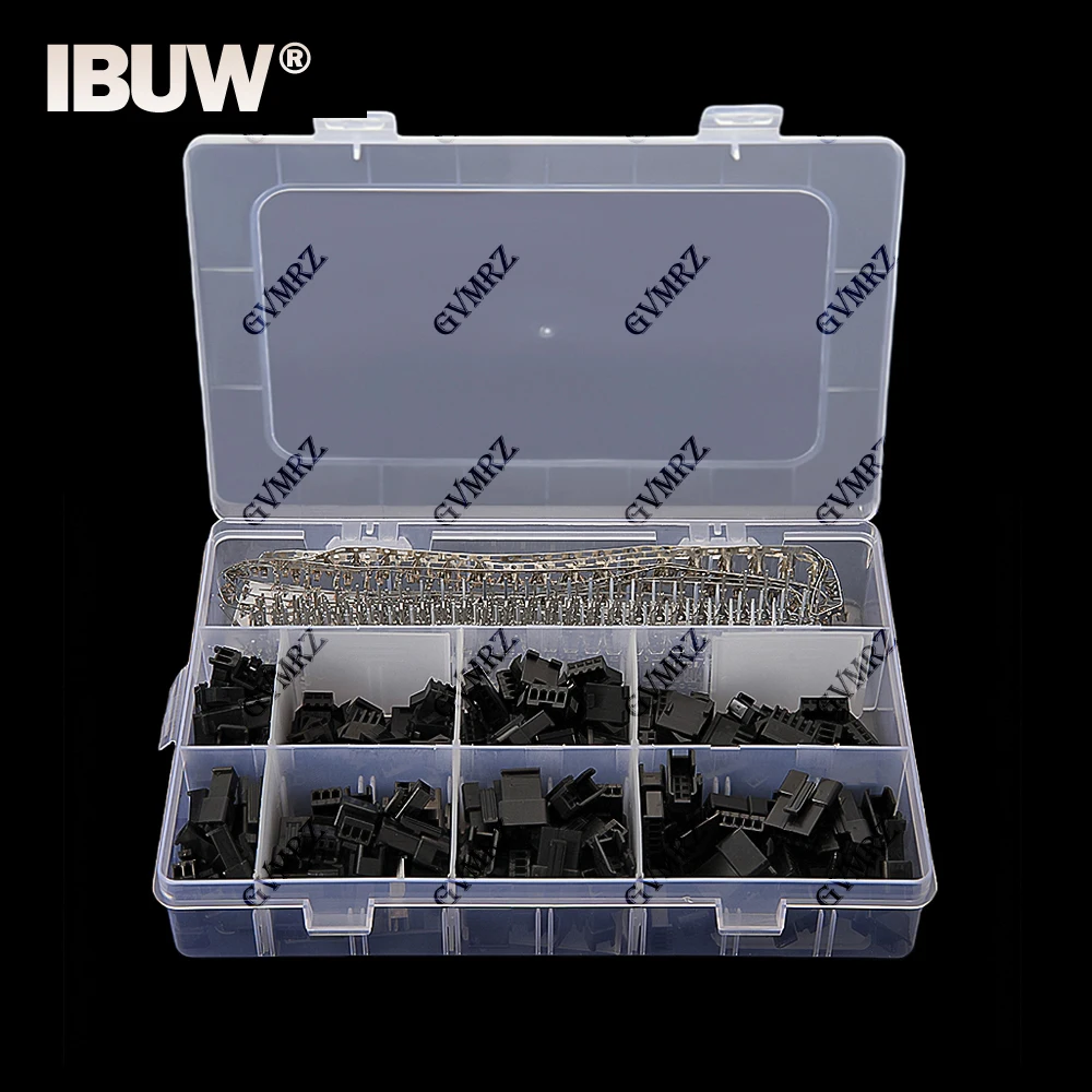 560PCS SM2.54 Kits 2.54mm Pitch JST SM Connector 2P 3P 4P 5P Pin Male Female Housing Plug Connector Assortment Kit with box