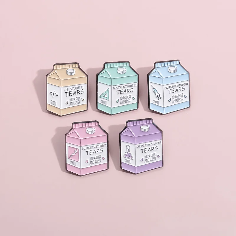 Nursing Chemistry Math CS Enamel Pins Business Student Tears Container Brooches Backpack Decoration Lapel Badge Jewelry Gifts
