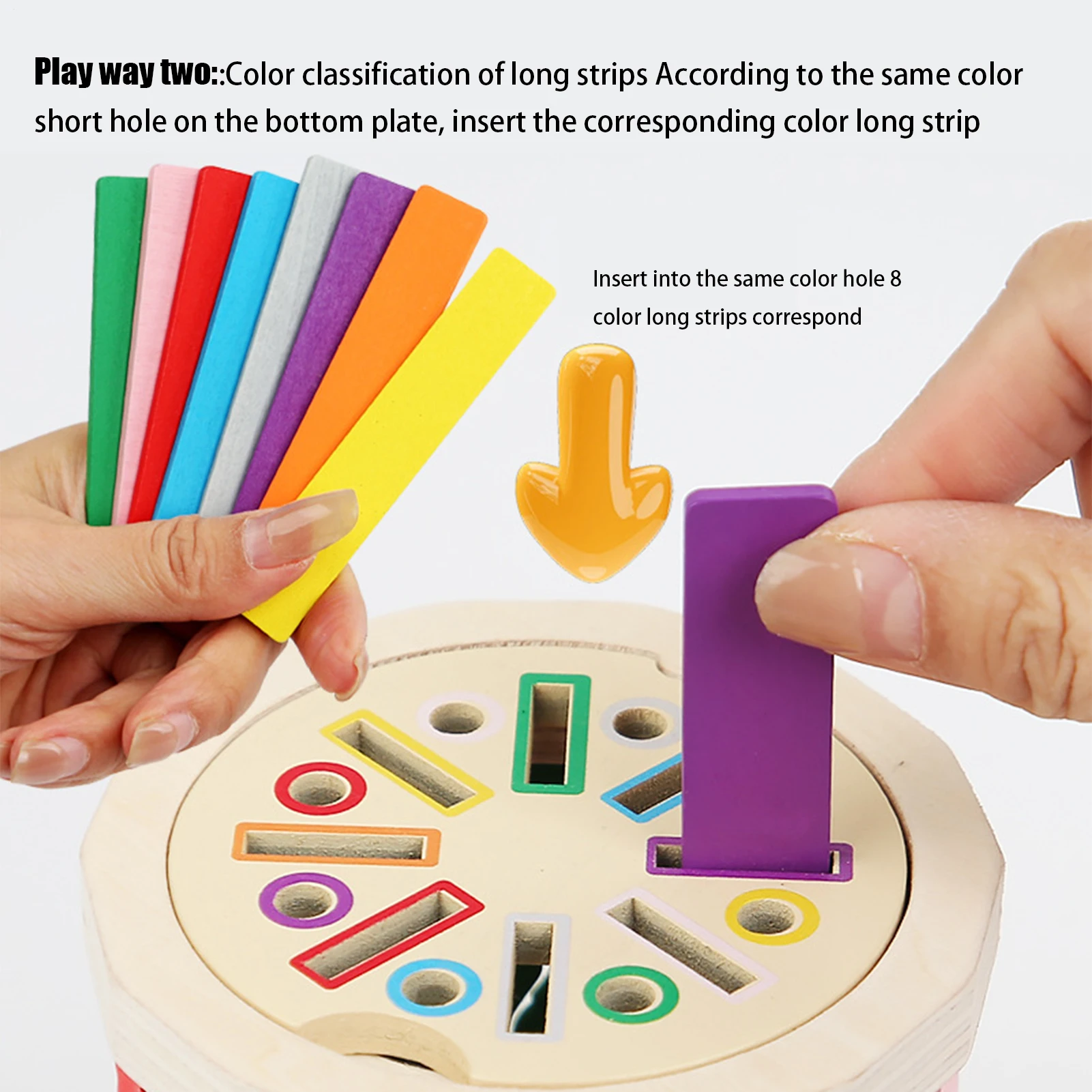 Wooden Color Sorting Toy Wooden Educational Learning Games Color Matching Sensory Learning Toys For Boys Girls Children Home