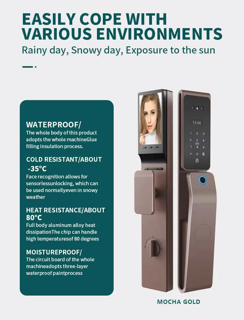 STLF Tuya Alexa Voice Ip66 Waterdicht 3D Gezichtsherkenning Real Time Video Intercom Vingerafdruk Digitaal Slim Deurslot