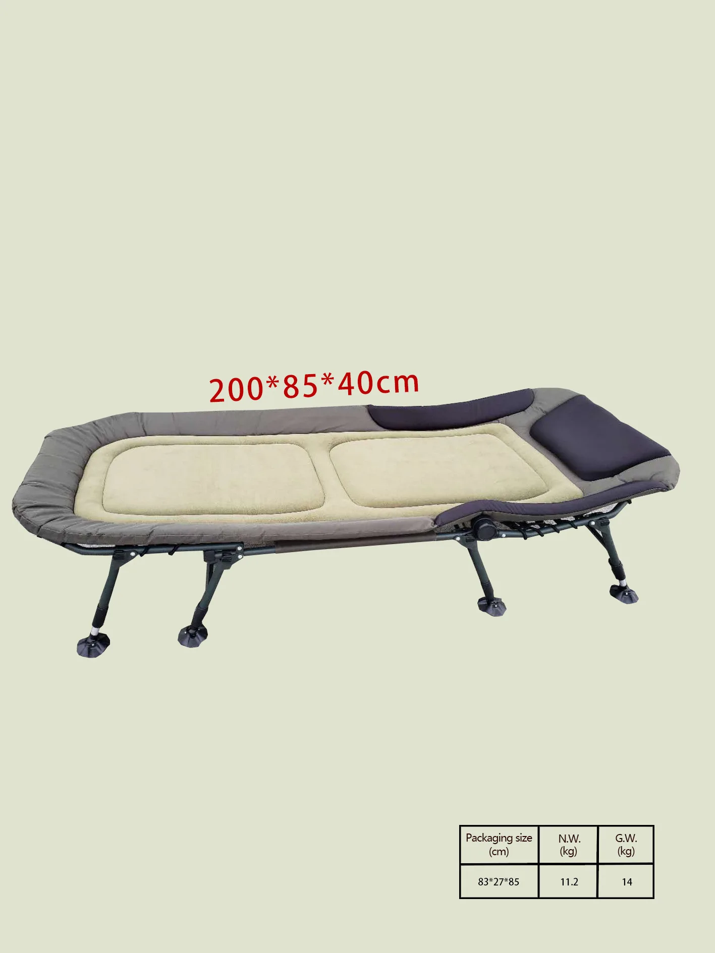 All terrain foldable adjustable height super large nap home outdoor bed