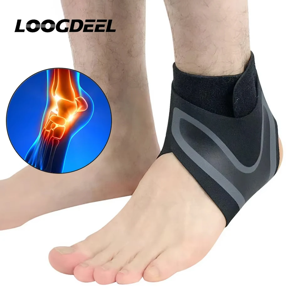 LOOGDEEL 1 Stück Fitness-Sport-Knöchelbandage, elastische Knöchelstütze, Fußgewichtsbandagen, Beinschutz für Basketball