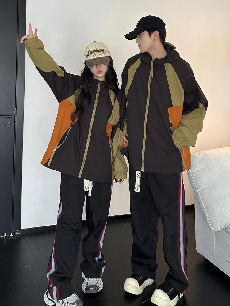 American Style Loose Student Class Uniform Set Seven Puzzles Spring Autumn Jacket Couple Outerwear Casual Popular Hat