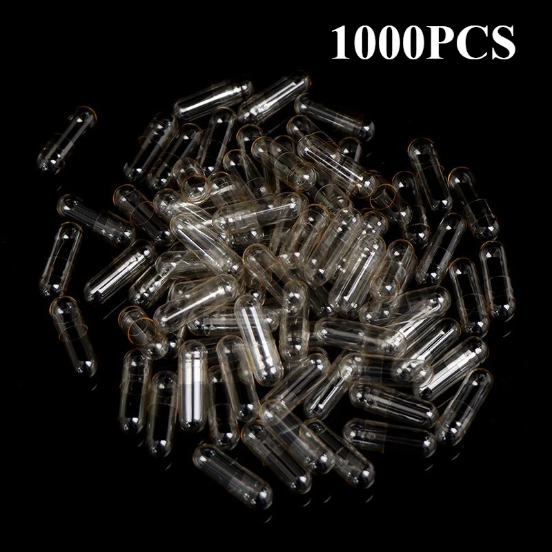 1000Pcs/Bag Standard Size 0#Empty Capsules Gelatin Clear Capsules Hollow Hard Gelatin Transparent Seperated Joined Capsules