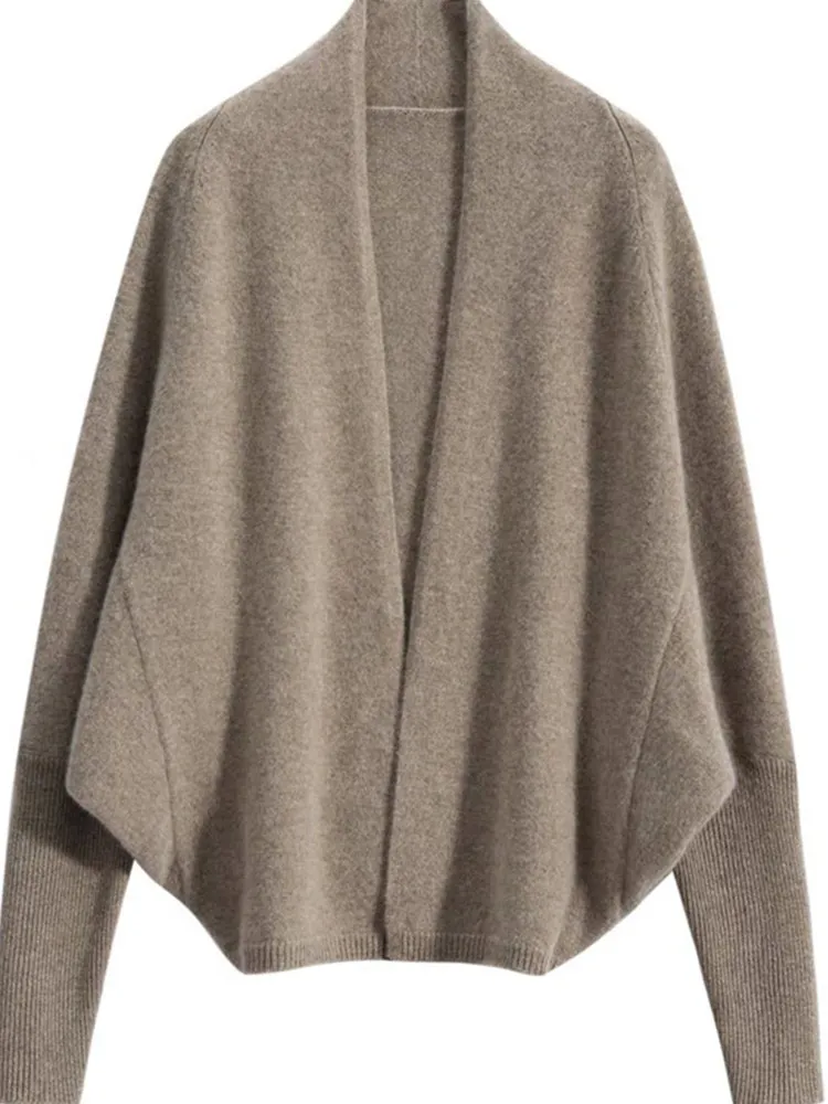 Camisola de malha de cor pura casual aberto cardigan longo sve solto sle faionable outono nova chegada malhas femininas