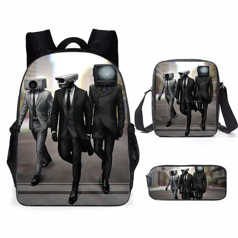 3PC-Set Skibidi Toilet Children\'s Backpack Boy School Bag for Teenage Backpack Anime Boys Girls Anime Cartoon School Bag Mochila