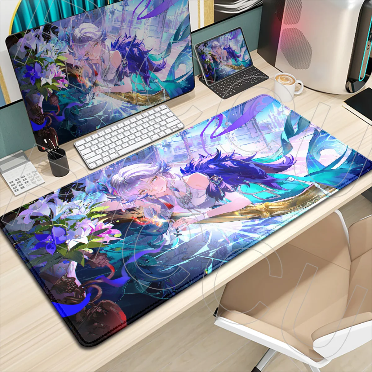 

Коврик для мыши XXL HD с принтом Rubber Yao Guang Honkai Star Rail, игровой офисный коврик для клавиатуры и мыши, нескользящий, аксессуары для ПК, настольный коврик-мат