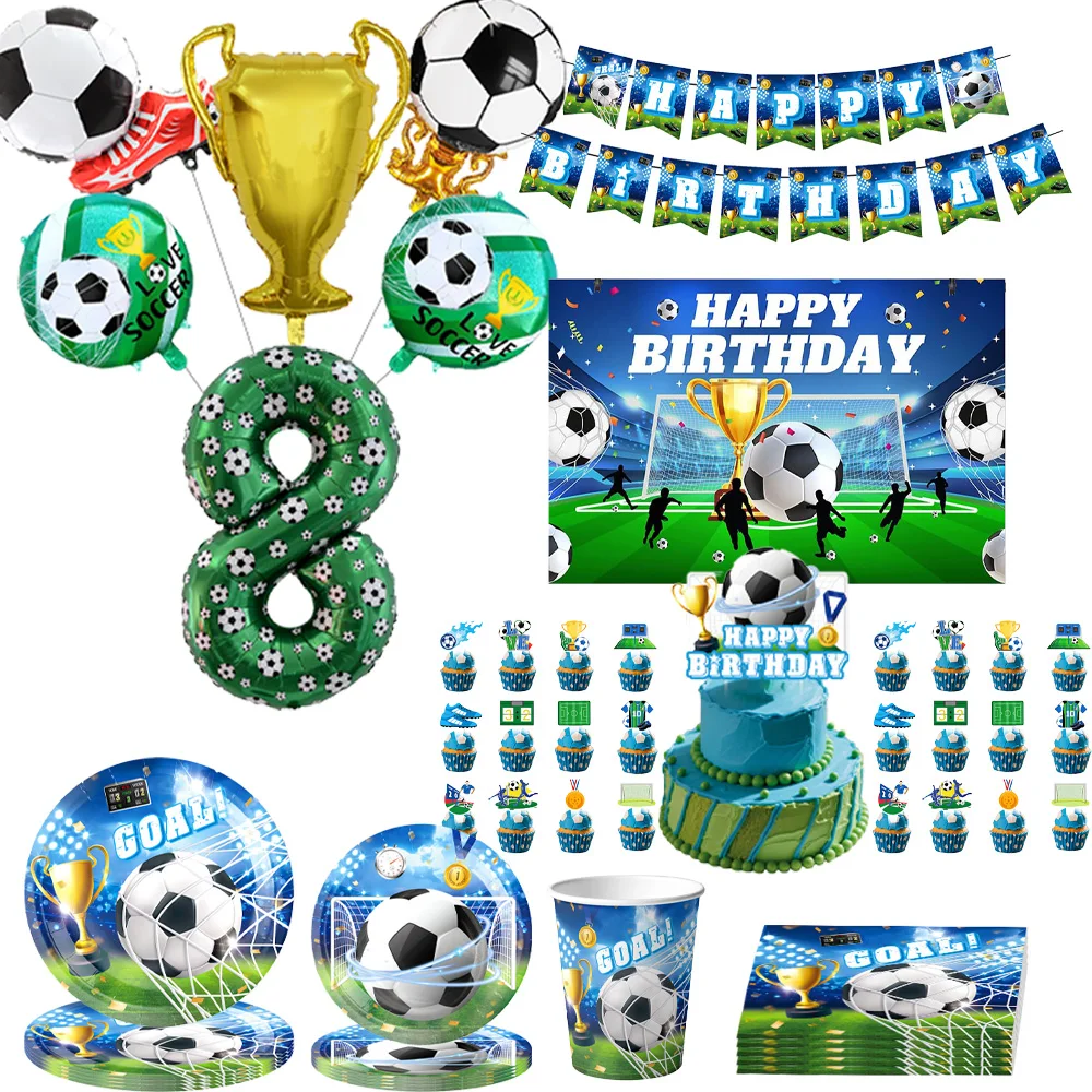 

Football themed birthday party decorations party tableware birthday banners balloons soccer party gifts for guests baby shower