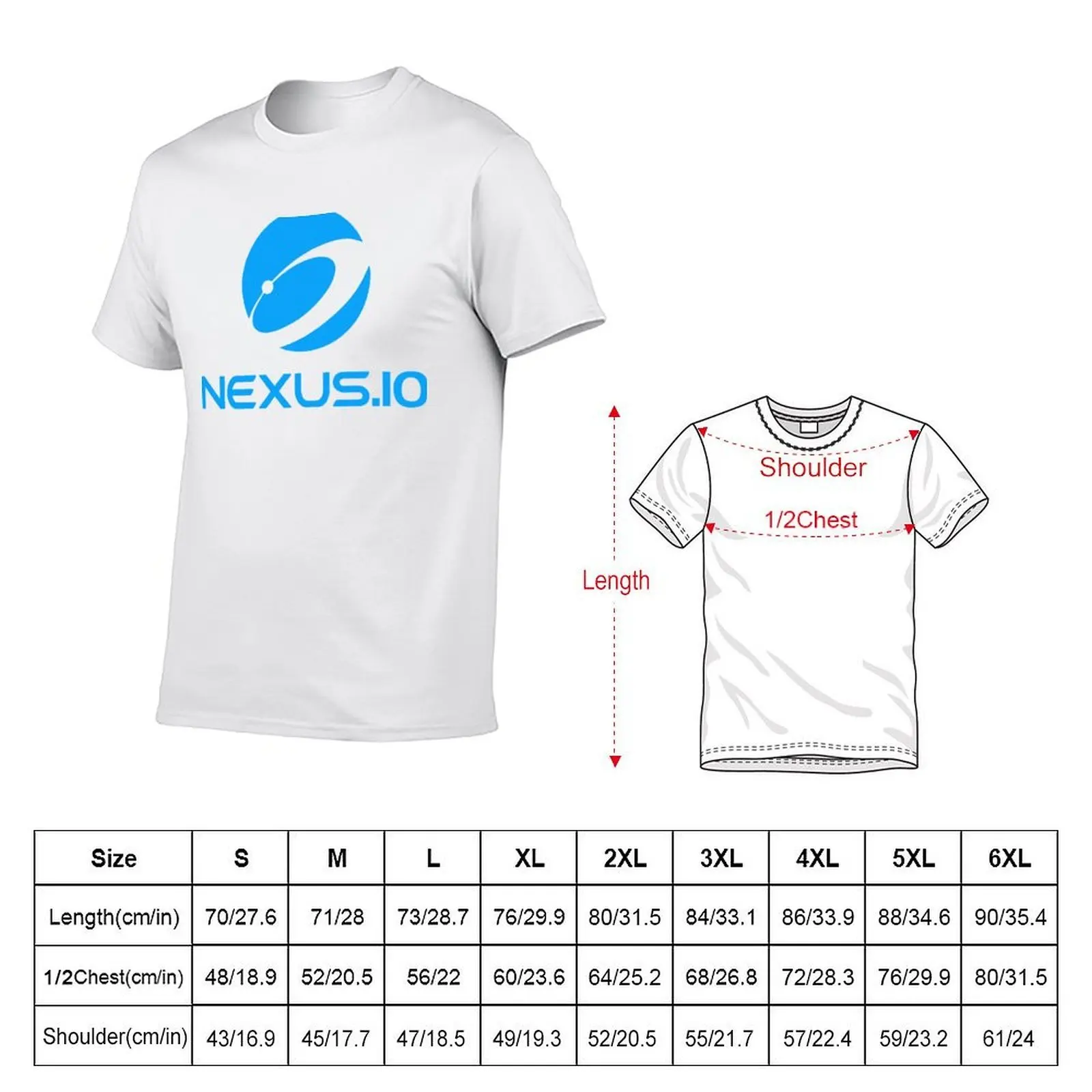 Nexus.io الرسمية غلوب الأزرق تي شيرت تي شيرت رجل مصمم القطن تي شيرت رجل 100% تي شيرت