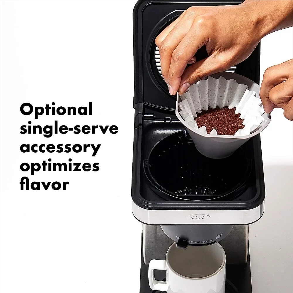 Machine à café en acier inoxydable avec fonction de nettoyage automatique, cafetière thermique, cafetière sous vide, cafetière expresso, 8 tasses