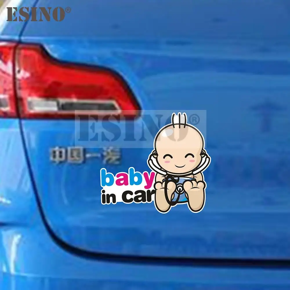 Car Styling creativo divertente bambino in auto Cartoon PVC decalcomania impermeabile carrozzeria specchietto posteriore vetro adesivo modello vinile