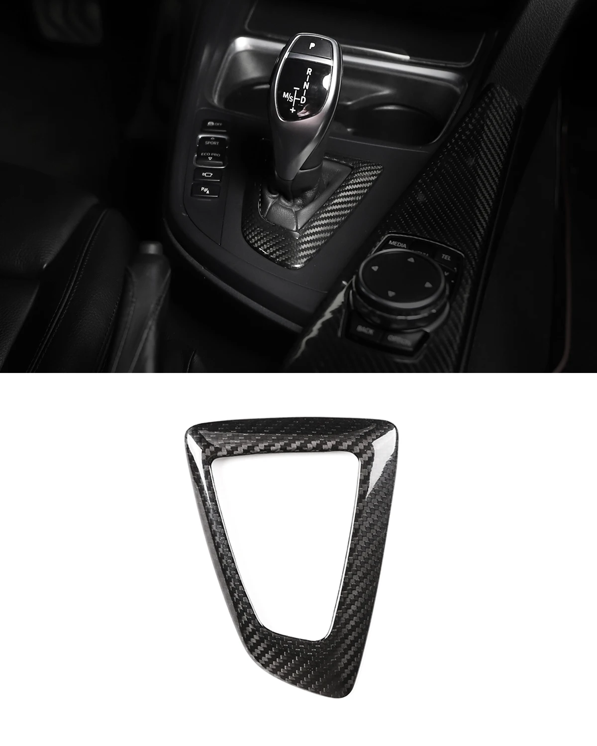 Car Carbon Fiber Gear Shift Panel Interior Accessories for BMW F30 F10 F15 F07 F20 F21 F22 F32 F34 Car Gear Shift Panel Frame