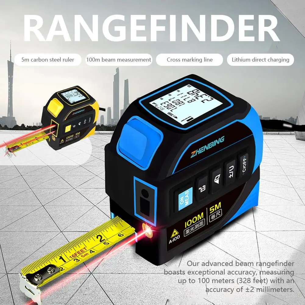 

Professional Laser Distance Meter 100M - Bluetooth Laser Measure with Area/Volume Calculation, LCD Display & Lithium Battery