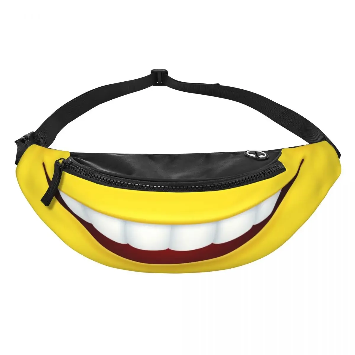 Funny Smile Teeth Mouth Fanny Pack Men Women Fashion Cartoon Smile Crossbody Waist Bag for Running Phone Money Pouch