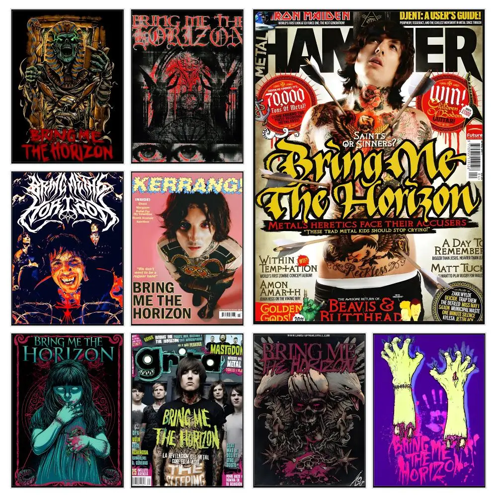 Band Metal B-Bring Me The Horizon Poster Trendy Aesthetic Wall Decor for Dorm & Bedroom
