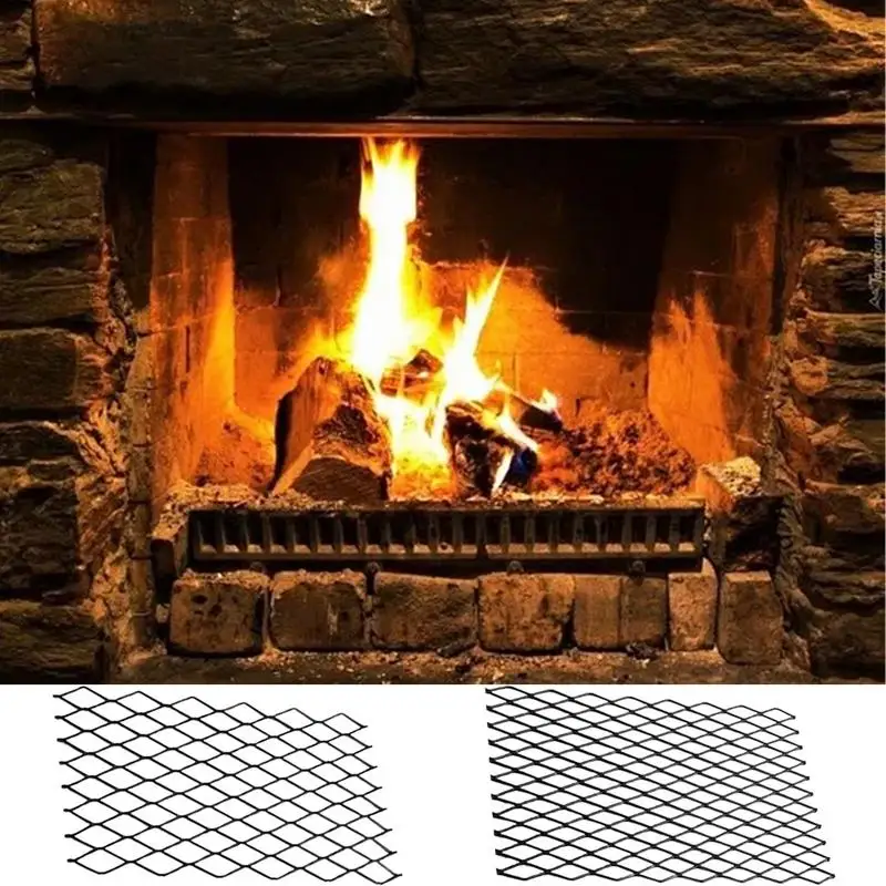 Wood Stove Grate Steel Fireplace Grills Heavy Duty Log Grate Mesh Heat Resistant Sturdy Log Holder Fire Grates For Family