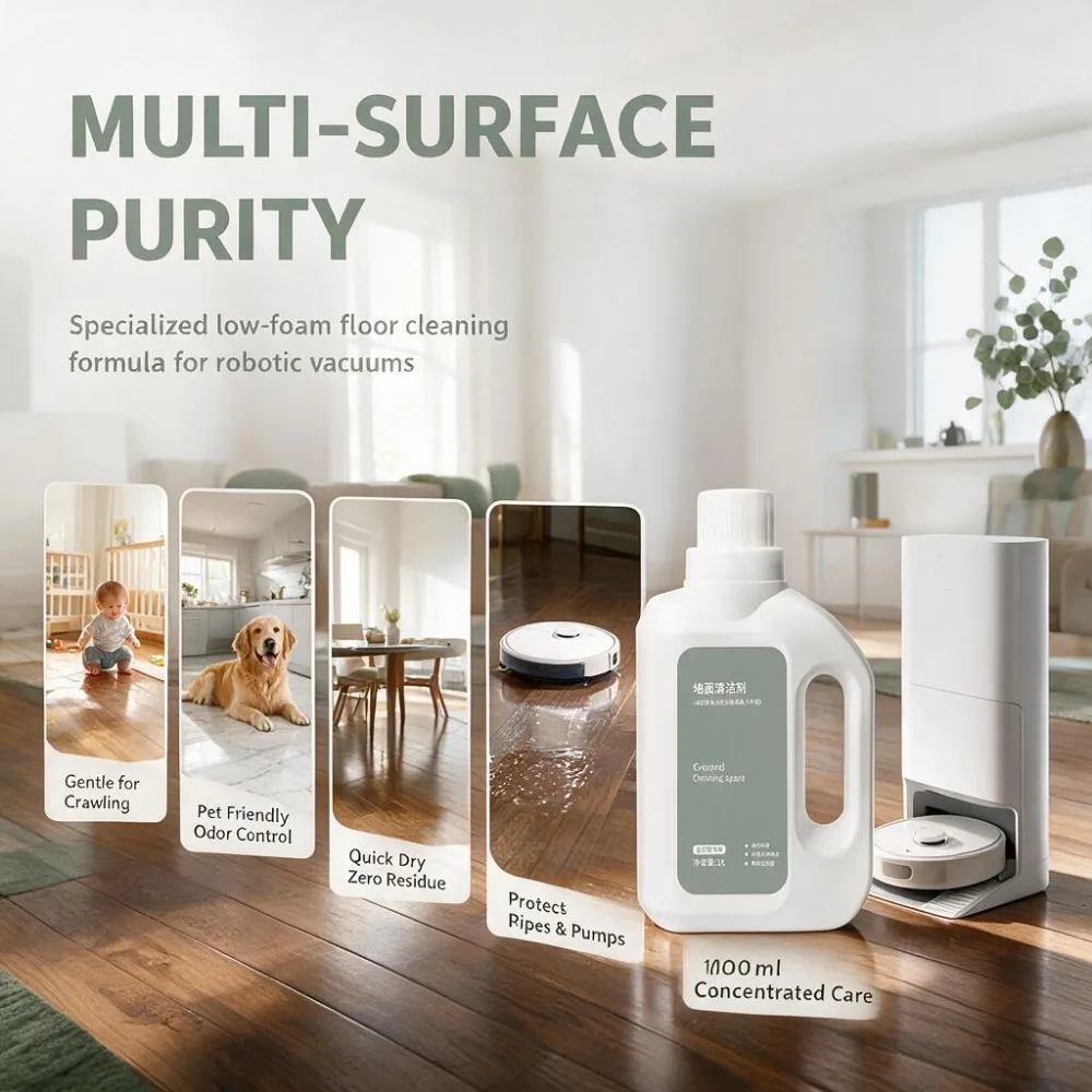 1L Special Floor Cleaning Fluid for Mijia M40 Omni H50 Pro X20/X20 Plus X10/X10 Plus M30S X20 Max Vacuum Cleaner