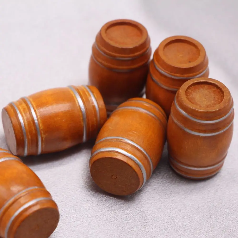 Juego de Mini Barriles para Casa de Muñecas - 5 Piezas, Regalo Perfecto para Coleccionistas, Ideal para Cerveza, Vino, Agua