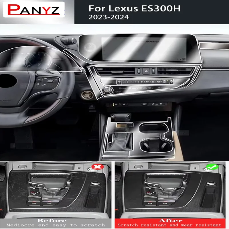

For Lexus ES 300h 2023 2024 Gearbox Panel Navigation Screen Automotive Interior TPU Protective Film Cover Anti-Scratch Sticker
