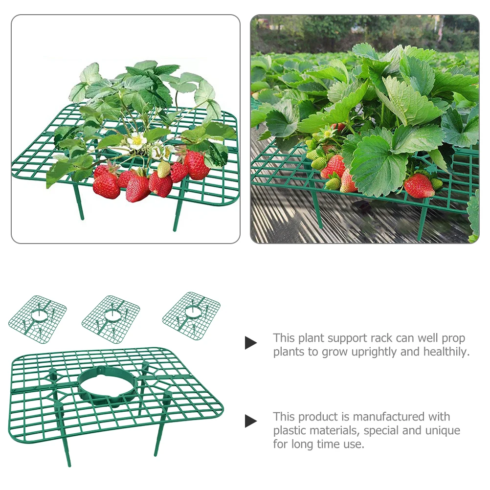 

4 Pcs Strawberry Cultivation Stand Green Square Planter Rack for Small Plants Climbing Vines Strawberries Supports Growing Racks