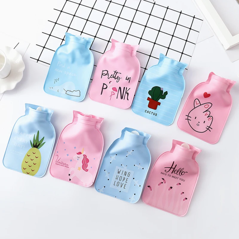 Cute Cartoon PVC Hot Water Bottle Creative Water Filling Hot Water Bag Hand Warmer Baby Student Cartoon Warm Baby Home Necessary