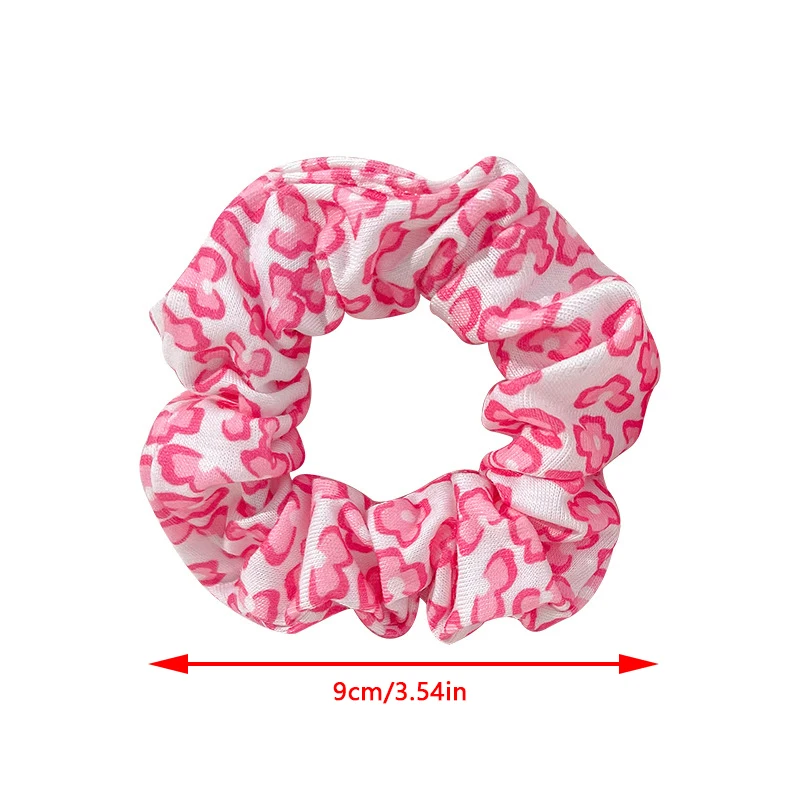 Rosa Serie Frauen Scrunchie elastische mehrfarbige Haarband Pferdes chwanz Halter Stirnband Haarschmuck Herz Blume Haar gummis