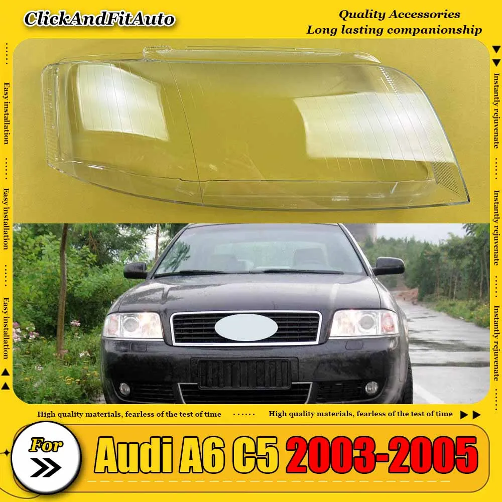 

For Audi A6 C5 2003-2005 Transparent Lampshade Front Headlight Shell Headlamp Cover Lens Plexiglass Auto Replacement Parts