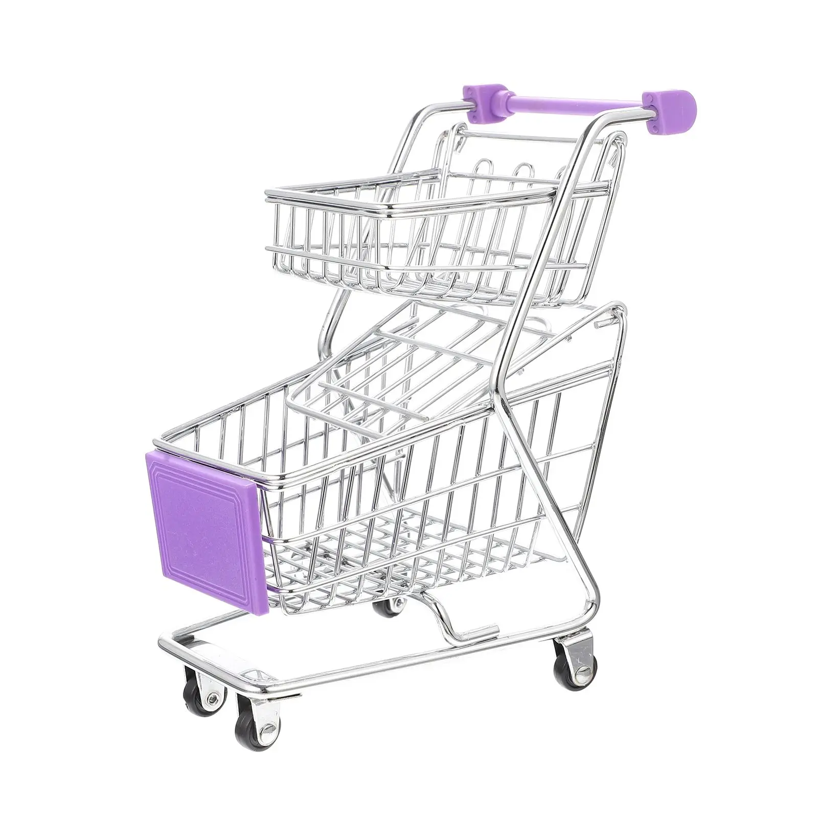 

Mini Shopping Cart Kids Carts Wrought Iron Grocery Toy Purple Small Supermarket Cart Alloy ABS Practical
