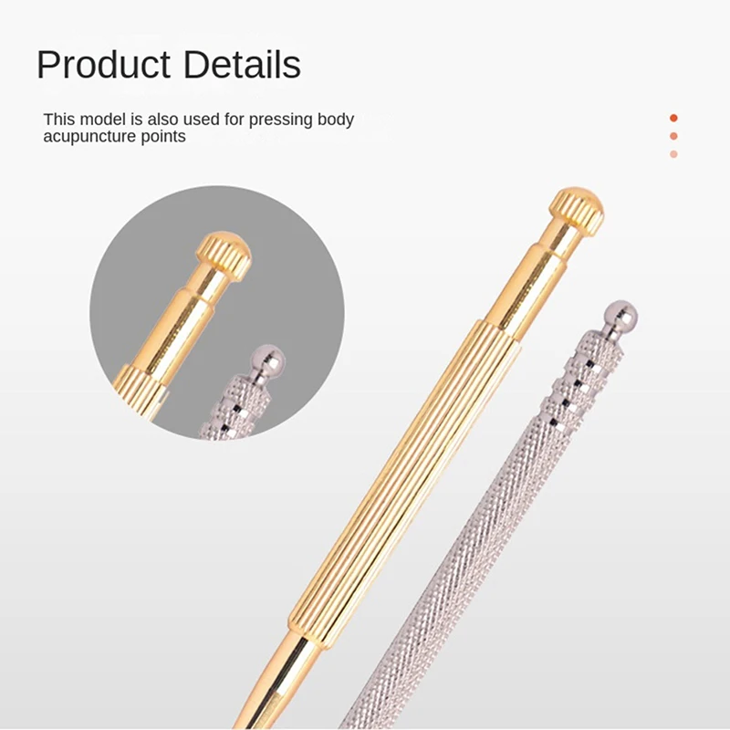 Body Acupuncture Point Massage Stick Copper Point Probe Ear Eye Face Foot Leg Massager Retractable Double-headed Health Care Pen